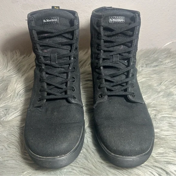 Dr. Marten's Sheridan Canvas Black High-Top Shoes Ankle Boot Size 10L - Picture 3 of 9